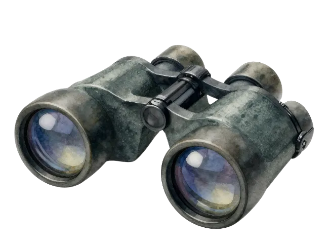Tactical Binoculars with Weathered Camouflage Finish