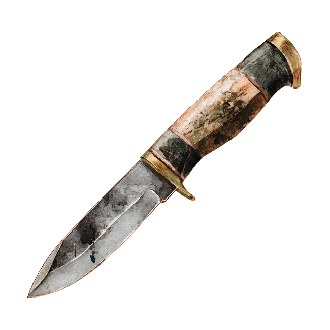 Tactical Hunting Knife with Wooden Handle