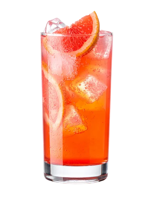 Tall Glass of Grapefruit Cocktail with Ice