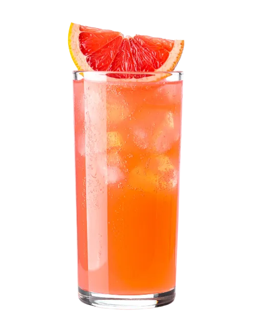 Tall Glass of Grapefruit Juice with Ice