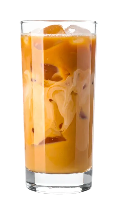 Tall Glass of Iced Coffee with Milk