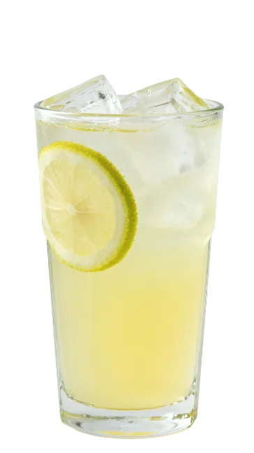 Tall Glass of Refreshing Lemonade with Ice Cubes