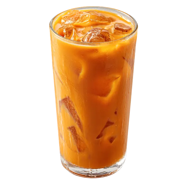 Tall Glass of Thai Milk Tea with Ice