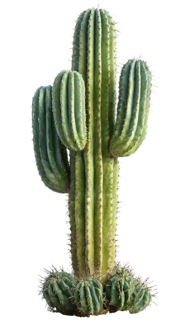 Tall Green Cactus Plant with Multiple Branches