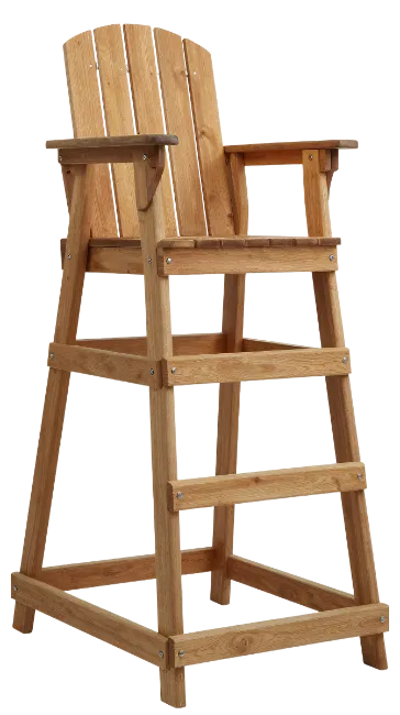 Tall Wooden Lifeguard Chair Isolated