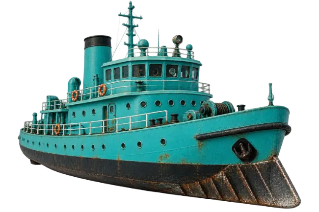 Teal Tugboat Ship Vessel