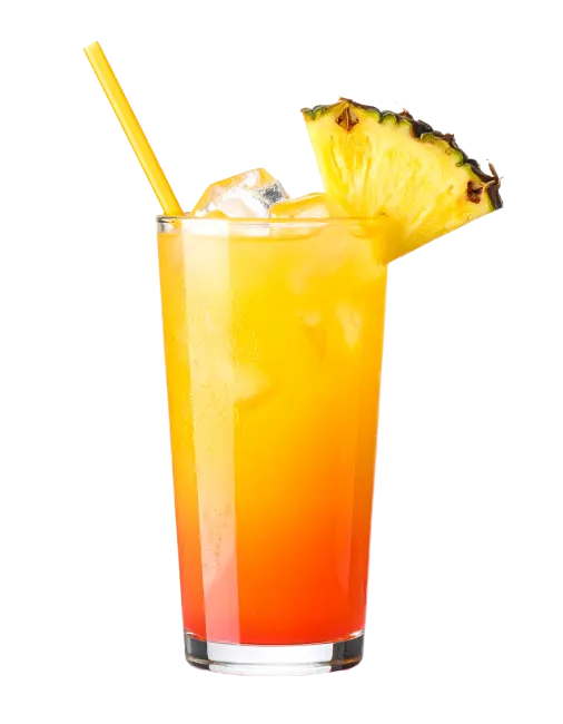 Tequila Sunrise Cocktail with Pineapple Garnish