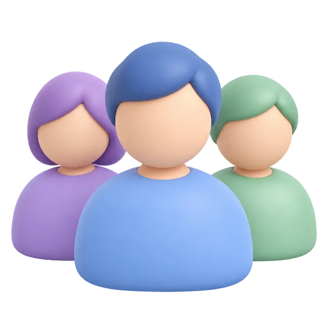 Three Dimensional Group of People Team Avatar Icon