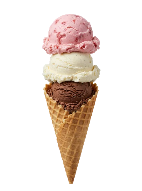 Three Scoop Ice Cream Cone