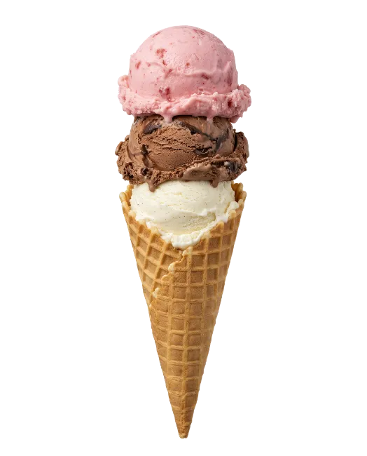 Three Scoop Ice Cream Cone