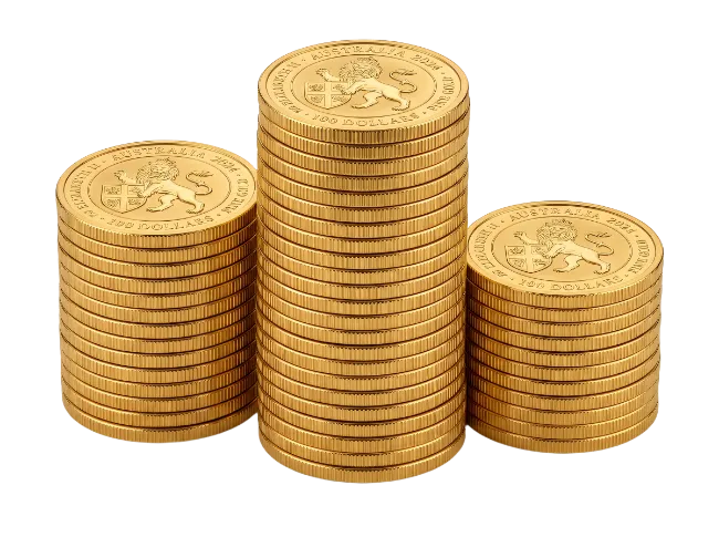 Three Stacks of Golden Coins