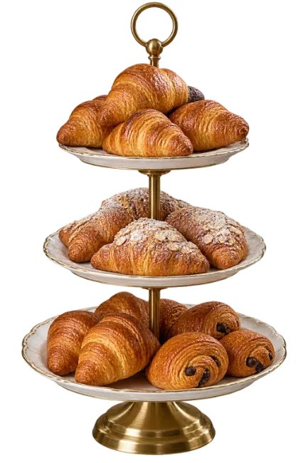 Three Tiered Stand with Assorted Croissants