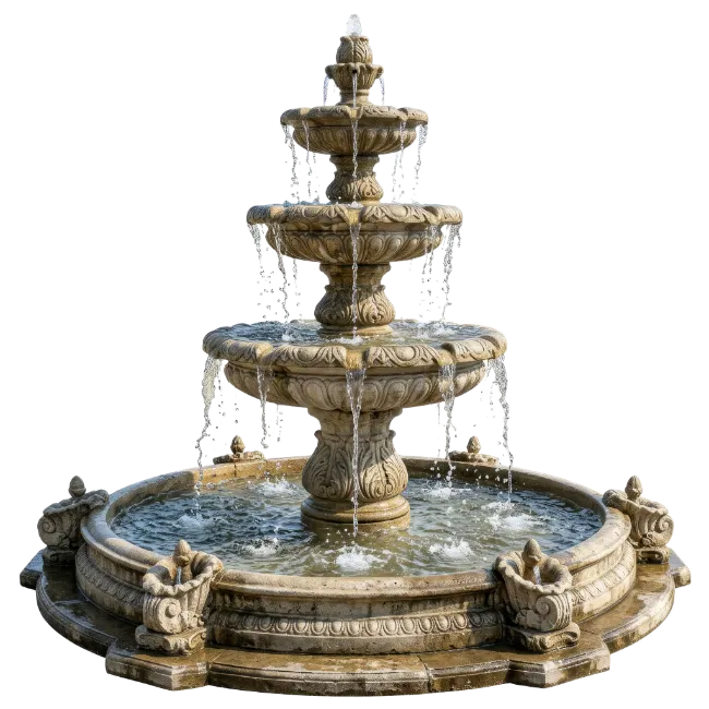 Tiered Stone Water Fountain