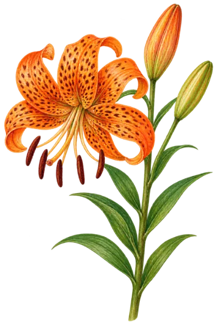 Tiger Lily Flower Illustration
