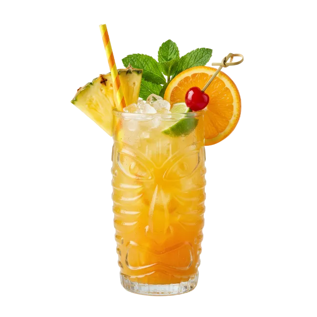 Tiki Cocktail with Fruit Garnish