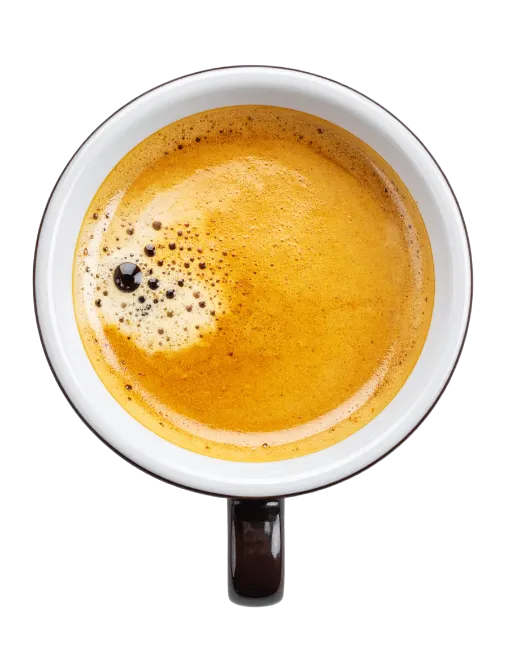 Top View of Coffee Cup with Crema