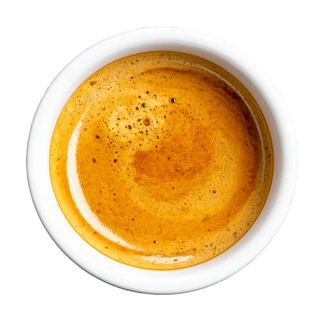 Top View of Espresso Coffee in White Cup