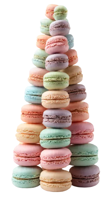 Tower of Colorful Macarons