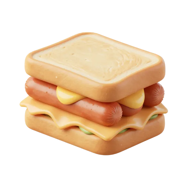Toy Sandwich with Hot Dog and Mustard