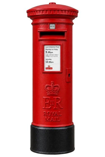 Traditional British Royal Mail Red Pillar Box