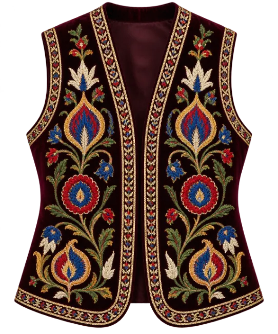 Traditional Embroidered Velvet Vest