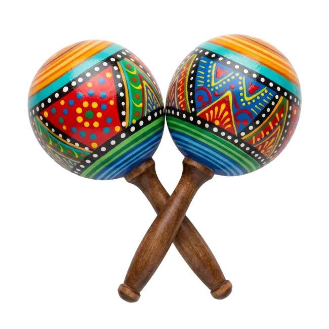 Traditional Wooden Maracas Percussion Instrument