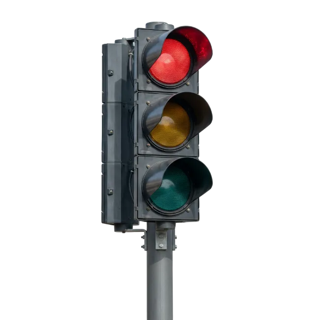 Traffic Light with Red Light On