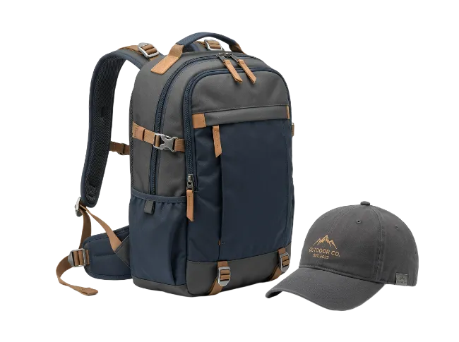 Travel Backpack and Baseball Cap