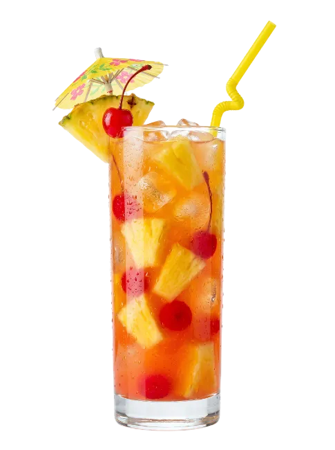 Tropical Cocktail With Pineapple And Cherry