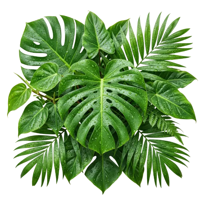 Tropical Palm Leaves Arrangement