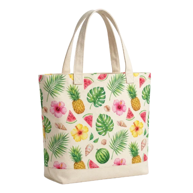 Tropical Print Tote Bag