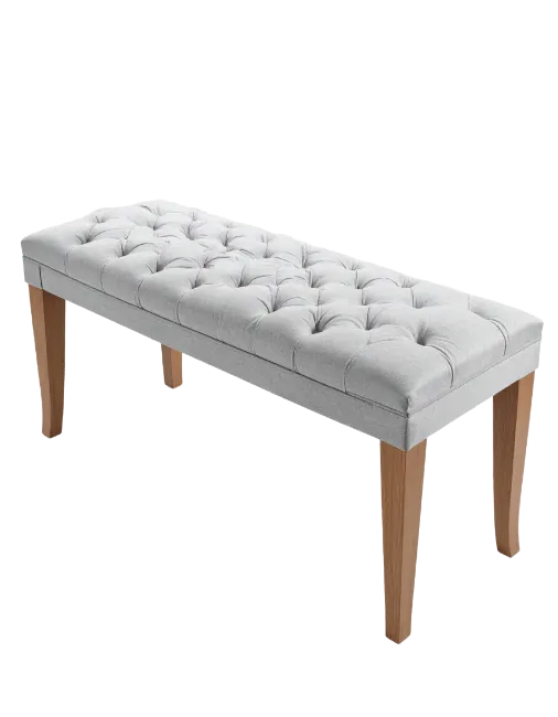 Tufted Upholstered Bench with Wooden Legs