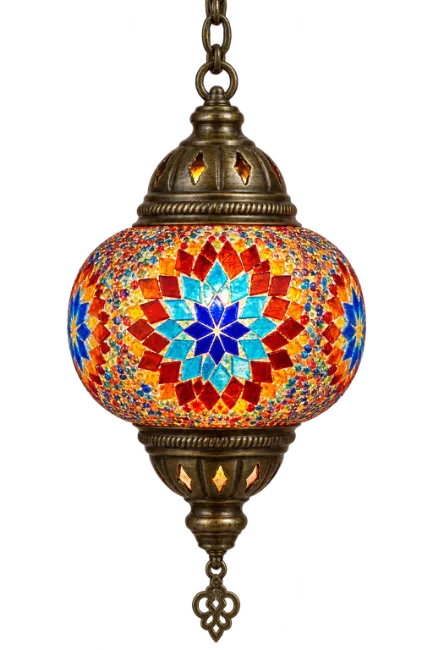 Turkish Mosaic Glass Hanging Lamp
