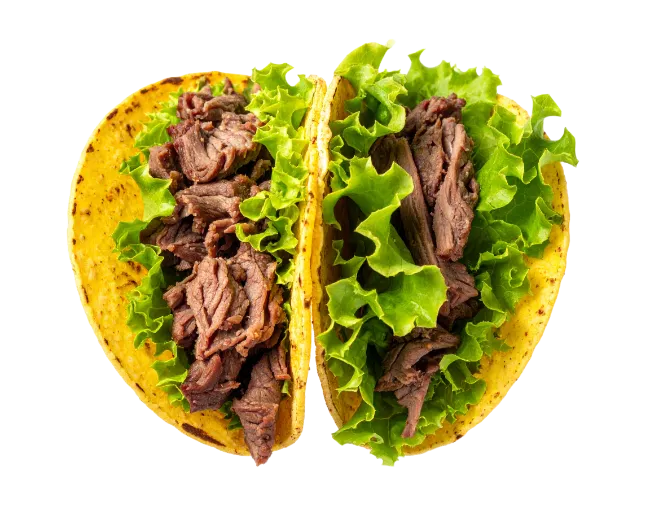 Two Delicious Beef Tacos with Lettuce