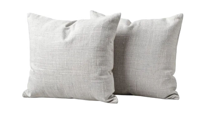 Two Gray Decorative Throw Pillows