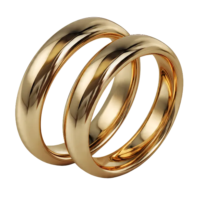 Two Interlocked Gold Wedding Bands