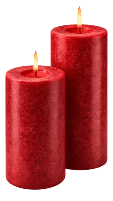 Two Red Pillar Candles