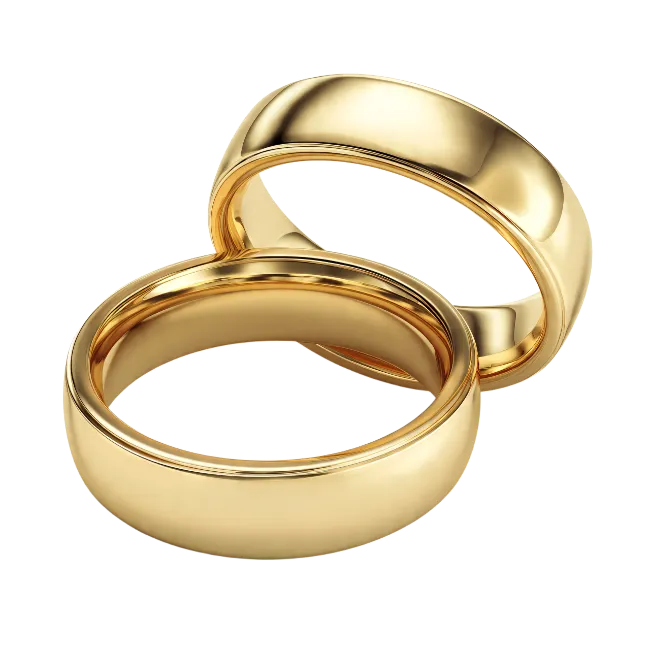Two Shiny Gold Wedding Rings