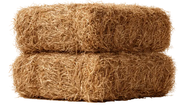 Two Stacked Rectangular Hay Bales