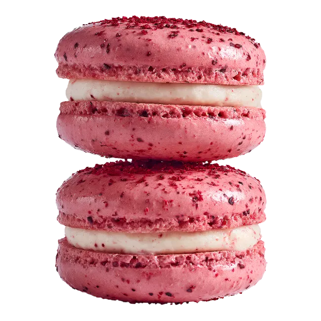 Two Stacked Red Macarons