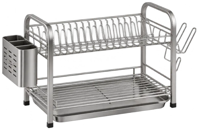 Two Tier Stainless Steel Dish Drying Rack