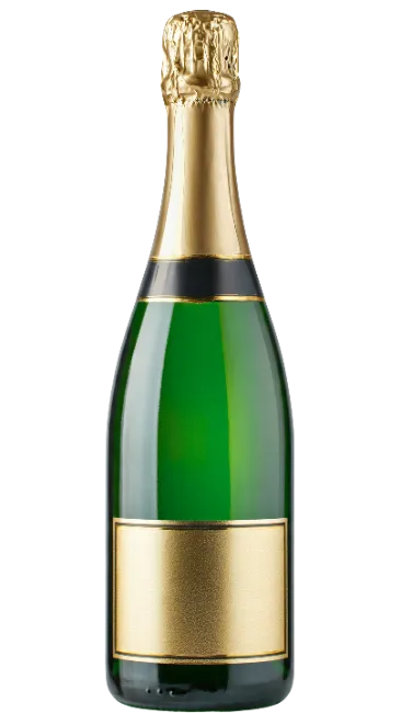 Unopened Green Champagne Bottle with Gold Foil