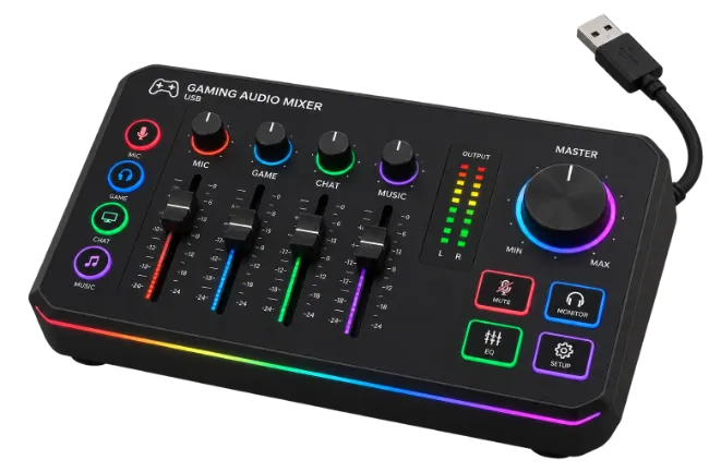 USB Gaming Audio Mixer Console