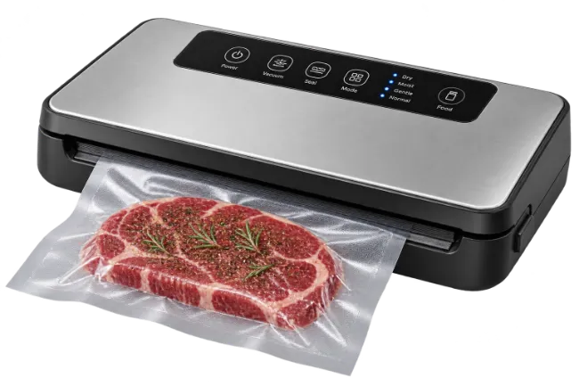Vacuum Sealing Machine With Raw Steak