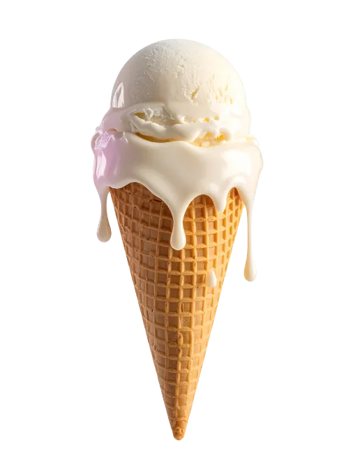 Vanilla Ice Cream Cone with Drips
