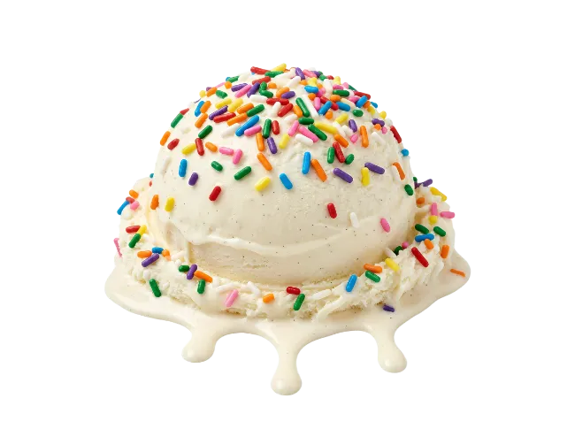 Vanilla Ice Cream Scoop with Colorful Sprinkles