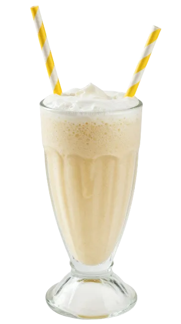 Vanilla Milkshake in Glass with Whipped Cream