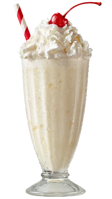 Vanilla Milkshake With Whipped Cream and Cherry