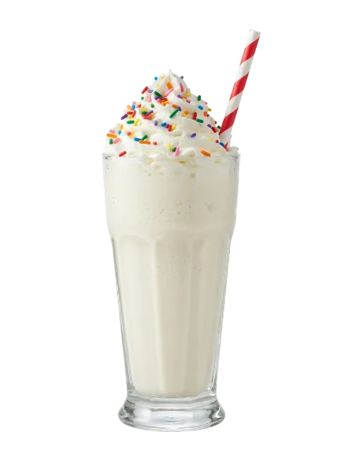 Vanilla Milkshake With Whipped Cream And Sprinkles
