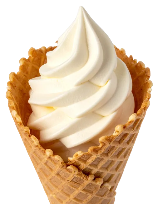 Vanilla Soft Serve Ice Cream in Waffle Cone